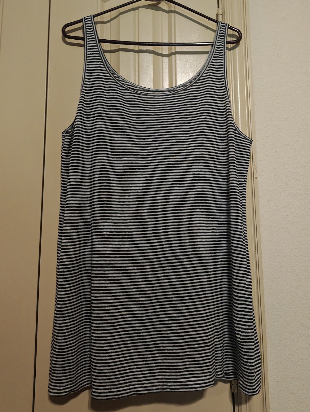 Eileen Fisher Organic Linen Knit Striped Tank Top Tunic XL NWOT